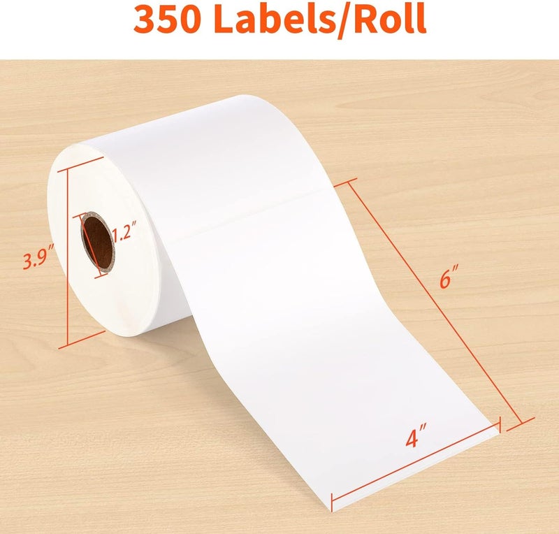 JADENS Thermal Shipping Labels 4x6-350 Labels(4 Rolls), Compatible with Rollo, Brother, Zebra and Most Thermal Printer, Perforated, Commercial Grade, Doesn't Compatible with Dymo - Image 2